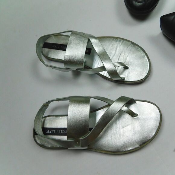 Matt Bernson Silver Sandals Size 6M - Picture 1 of 8